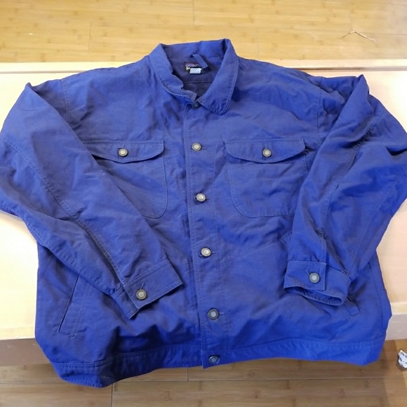 blue button up jacket